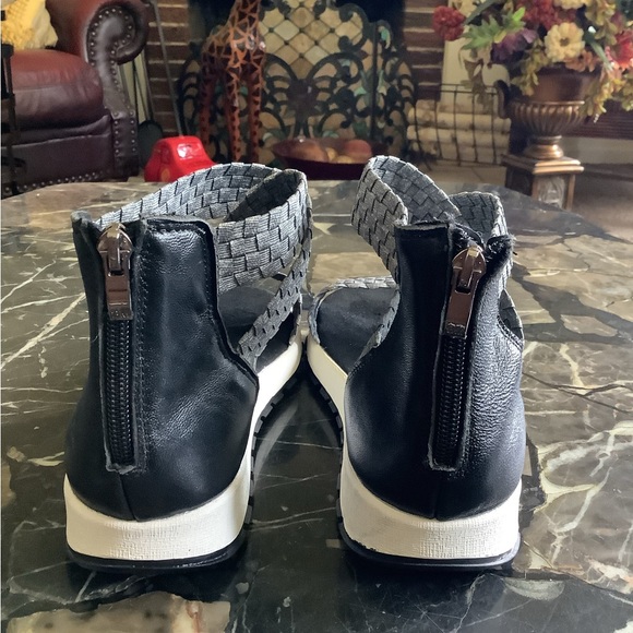 Bernie mev platinum grey criss cross leather zip back comfort sandals size 40 - Picture 2 of 7